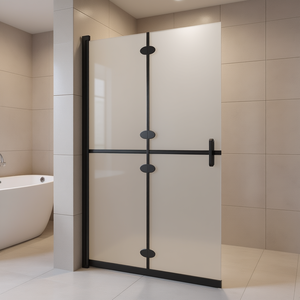 Mampara de Ducha Plegable D0100H7WVK6, 47.2 x 74.8, Vidrio ESG con Marco, Diseño Minimalista - Product Image 2