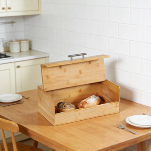 กล่องเก็บขนมปังทรงสี่เหลี่ยมผืนผ้าจากไม้ไผ่ เป็นมิตรกับสิ่งแวดล้อม ทนทาน ใช้งานได้หลากหลาย พร้อมฝาปิด สำหรับเก็บอาหาร รักษาความสดใหม่ - Product Image 4