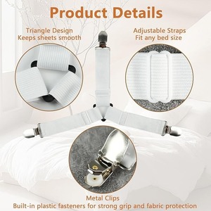 Attaches ajustables pour draps de lit, sangles de maintien de matelas, supports d'angle de lit, clips en plastique pour un ajustement sécurisé - Product Image 6