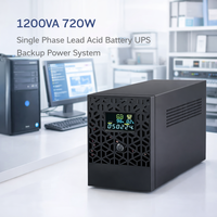 Système d'alimentation de secours UPS monophasé 1200VA 720W à batterie au plomb pour la maison, le bureau, l'ordinateur et les petits serveurs