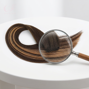 Extensions de cheveux humains naturels ShangKai de deuxième génération, nouées <span class=keywords><strong>à</strong></span> la main, 26 pouces, brun foncé - Product Image 1