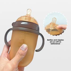 बेबी सप्लायर फ्री सैंपल बीपा फ्री एंटी कोलिक बेबी सिलिकॉन फीडिंग बोतल नवजात शिशु के लिए हैंडल के साथ नरम दूध की बोतलें - Product Image 1