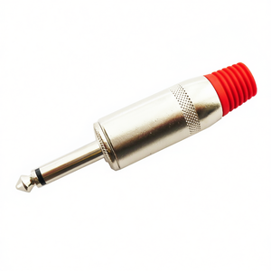 Conector Mono Metálico de 6.3mm, Enchufe de Audio Rojo para Cables de Instrumentos - Product Image 2