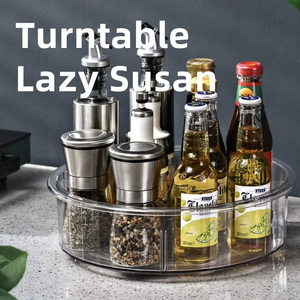 Organizador Giratorio Transparente de Plástico Clásico, Bandeja Giratoria para Cocina, Sala de Estar, Estante de Almacenamiento para Especias - Product Image 2