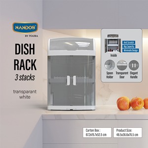 The Dish Rack Milano features a sleek minimalist design with 3 spacious stacks, crafted from durable polypropylene and acrylic - Product Image 3