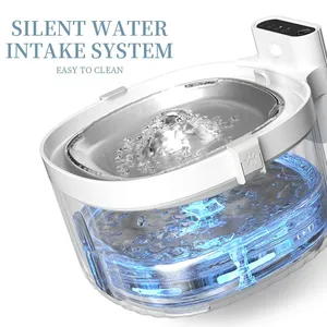 Bebedero Automático <span class=keywords><strong>para</strong></span> Mascotas de 2L, Acero Inoxidable y Plástico, Doble Alimentación, Sensor de Movimiento Inalámbrico, Impermeable, con Filtro y Batería - Product Image 4