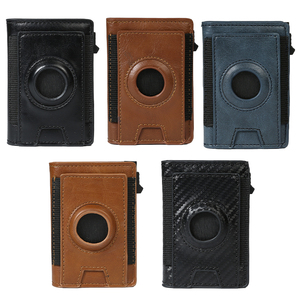 ใหม่ล่าสุดโลโก้ OEM อุปกรณ์ติดตามป้องกันการโจรกรรม RFID ป้องกันกระเป๋าสตางค์หนังคาร์บอนไฟเบอร์ผู้ชายกระเป๋าสตางค์ผู้ถือบัตร - Product Image 5