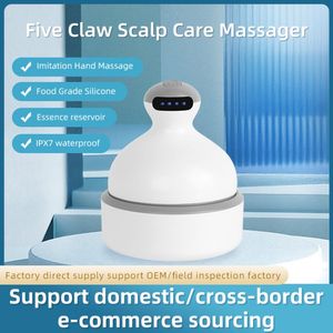 <span class=keywords><strong>Masseur</strong></span> de <span class=keywords><strong>tête</strong></span> à cinq griffes portable avec réservoir de liquide intégré, étanche IPX7, rechargeable par USB, design sans fil portable - Product Image 2