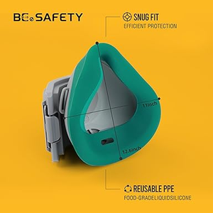 Masque respiratoire demi-visage réutilisable en silicone, anti-poussière et anti-gaz, avec filtre pour la protection contre la poussière - Product Image 3