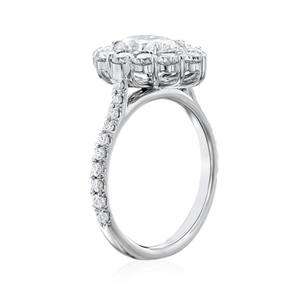 Anillo de diamante simulado de corte de pera Chapado en plata Huitan de lujo 925 para mujer, anillo de compromiso de boda al por mayor - Product Image 4