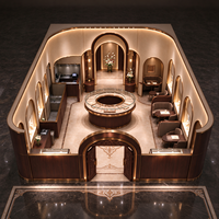 Meubles de magasin de bijoux vintage haut de gamme, vitrine d'îlot central ronde sur mesure, vitrine de consultation privée VIP