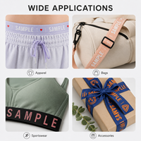 Bande élastique jacquard personnalisée avec logo imprimé pour sous-vêtements, ruban élastique imprimé pour sac à dos, sangle croisée
