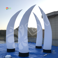 Columna inflable de decoración 2M Alto inflable Lune Color blanco Pilar de luna creciente inflable