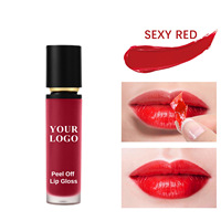 Rouge à lèvres peel-off 6 couleurs, logo personnalisable, imperméable, anti-transfert, changeant de couleur, hydratant, pailleté, rehausse le teint, sans marque