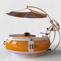 Moteur Électrique Solaire Bbq Fabricants de Bateau Barbecue Donut Bateau Donut Ponton Vert d'Eau Barbecue Rond Bateau Barbecue