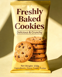 Échantillon Gratuit - Sachet Personnalisé à Scellage Arrière en PET/PE pour Biscuits - Scellage Thermique, Qualité Alimentaire, Fraîcheur Assurée, Robuste et Durable - Product Image 1