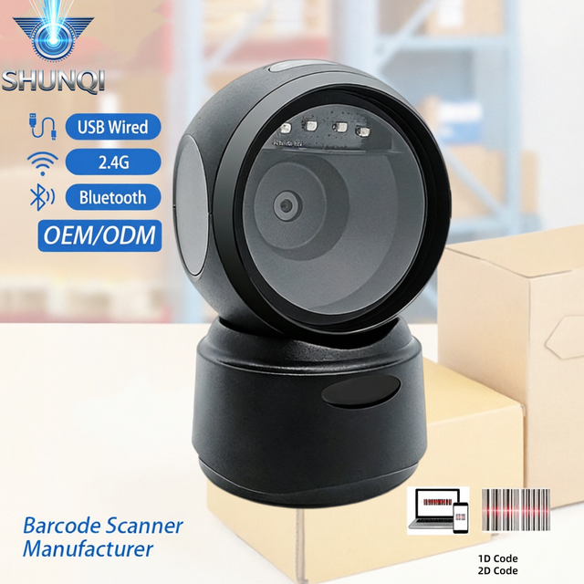 SHUNQI Approach Sensing Automatic Scanning Desktop Omnidirectional Scanner 1D & 2D 640*480 CMOS 120FPS for Kiosk