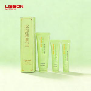 Tubo Cosmetico Vuoto Personalizzato in Plastica per Crema Solare e Detergente Viso, Confezione con Scatola e Tappo Flip Top a Basso Contenuto di Plastica - Product Image 1