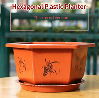 Pot de fleurs hexagonal en plastique, grand pot en résine épaissie, pot simple pour plantes succulentes, pothos et plantes araignées