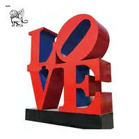 Большой открытый квадратный слова love скульптура из стекловолокна пейзаж FSL-113