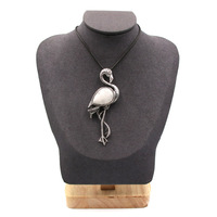 Broche-pendentif double usage pour enfants, en cuivre, avec cristal de roche semi-précieux et flamant rose incrusté, accessoires de mode