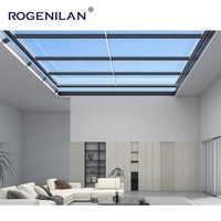 Balcon, terrasse, toit ouvrant coulissant électrique rétractable, toit coulissant en aluminium, toit ouvrant automatique