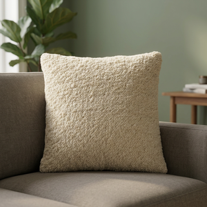 STAR HOMETEX Luxury Woven Ivory Boucle <b>Throw</b> <b>Pillow</b> Festival Pattern 80% Wool 20% Cotton Drawstring Closure Eco-Friendly - Product Image 4