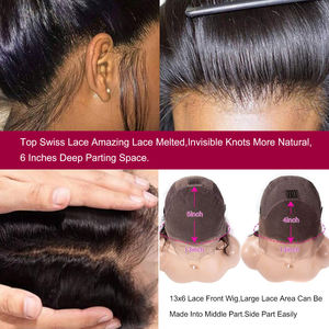 宽松深波浪透明高清13*4 13*6 360全蕾丝前发假发，无胶巴西原生发预拔蕾丝人发假发 - Product Image 5