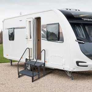 Escalier auxiliaire antidérapant en aluminium à 4 marches pour <span class=keywords><strong>camping</strong></span>-car, résistant à la rouille, pour accès au balcon, hôpital, extérieur, facile à utiliser - Product Image 2