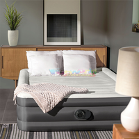 Matelas gonflable avec mousse intégrée, imperméable, PVC, matelas de camping avec pompe à air intégrée, lit pour 2 à 3 personnes