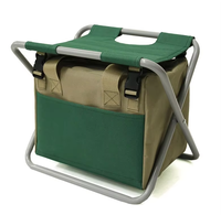Ensemble d'outils de jardinage pliables et portables avec poignées robustes, comprenant une chaise pliante, un siège et un sac de transport en polyester