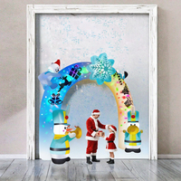 Arche gonflable de Noël de 3,6 m, motif géant bonhomme de neige soldat, en polyester, style dessin animé, colorée, souple, décorations JIAXUN
