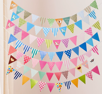 Bannière de drapeaux rayés Diwali pour baby shower, anniversaire et fêtes, faite à la main en papier de qualité