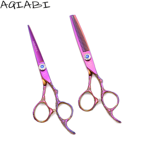 Ciseaux à cheveux professionnels 5,5'' 6'' AQIABI en acier inoxydable, ciseaux de coupe et ciseaux à effiler japonais pour coiffeur A9002 - Product Image 1