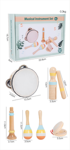 Set instrumen musik kayu untuk anak laki-laki perempuan, mainan Puzzle montesori pendidikan dini bayi, set alat musik kayu untuk anak laki-laki dan perempuan 2024 - Product Image 5
