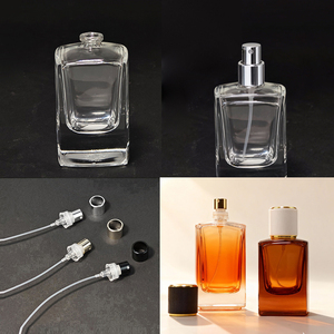 Flacon de parfum en verre sculpté <span class=keywords><strong>carré</strong></span> personnalisé, base lourde, flacon pulvérisateur, emballage de luxe pour cosmétiques et parfums, possibilité de personnaliser le logo - Product Image 5