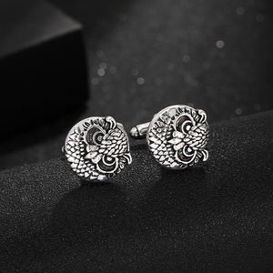 All'ingrosso gemelli Vintage di alta qualità stile gufi design gemelli possono logo personalizzato per gli uomini gioielli regalo scatola di gemelli - Product Image 4