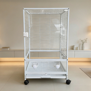Gabbie per Uccelli e Pappagalli Classiche in Acciaio Inossidabile e Vetro, Vendita Diretta dalla Fabbrica, Confezione in Scatola, Grandi Dimensioni, Durevoli - Product Image 1