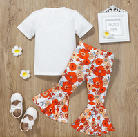Ensembles personnalisés pour filles de 3 ans : Vêtements d'été tricotés avec lettres, manches courtes et shorts fleuris – Tenues de qualité pour enfants