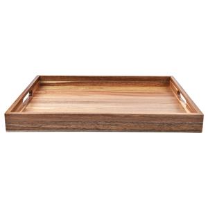 Plateau en bois d'acacia avec poignées, plateau rectangulaire pour servir, pour la maison, la salle à manger, la présentation des fruits - Product Image 1