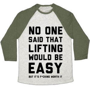 No One Said Lifting Would Be Easy Unisex Tri-Blend <b>Baseball</b> <b>Tee</b> - Product Image 2