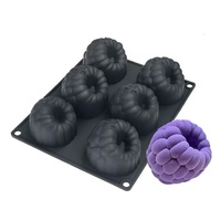 Moldes de silicona para pastel de mousse de frambuesa, moldes para hornear chocolate, bandeja de silicona 3D para hornear, molde para jabón y velas para panadería, aprobado por la FDA