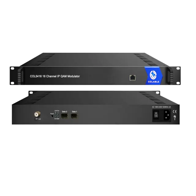 Цифрового кабельного телевидения оборудование IP QAM модулятор DVB-C 16 в 1 с CAS программное обеспечение мультиплексирования-скремблер COL5416