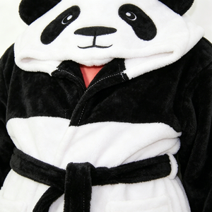<span class=keywords><strong>Accappatoio</strong></span> per Bambini Personalizzato Economico, Vestaglia in Pile 3D a Forma di Panda, Abbigliamento da Notte - Product Image 6