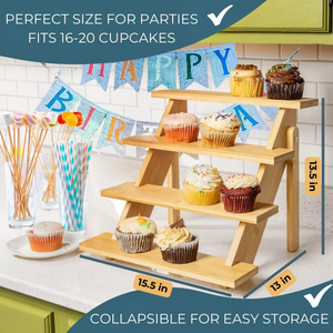 Étagère en bois multi-fentes OEM fête alimentaire et artisanat présentoir en bois support de café présentoir en bois - Product Image 4