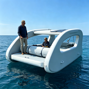 Plateforme <span class=keywords><strong>de</strong></span> yacht électrique gonflable portable <span class=keywords><strong>de</strong></span> luxe pour les centres <span class=keywords><strong>de</strong></span> villégiature, bateau flottant pour 6 à 8 personnes avec sol antidérapant - Product Image 5