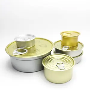 custom empty tuna tin can packaging with lid for food canning sardine caviar fish beef meet T-59N