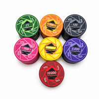 Jetons de poker en céramique personnalisés 39mm 10g, impression intégrale, valeur nominale et bord personnalisés, finition mate ou maille fine, MOQ 100, conception gratuite, pour clubs et cadeaux
