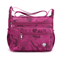 Sac à main portable pour femme, résistant à l'eau, motif géométrique, fleur, sac à main, bandoulière, fermeture éclair, spacieux, multiples compartiments