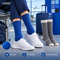 Chaussettes de compression de voyage en coton peigné et élasthanne, lot cadeau, avec soutien gradué du mollet, ajustement gradué et placement du motif